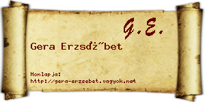Gera Erzsébet névjegykártya